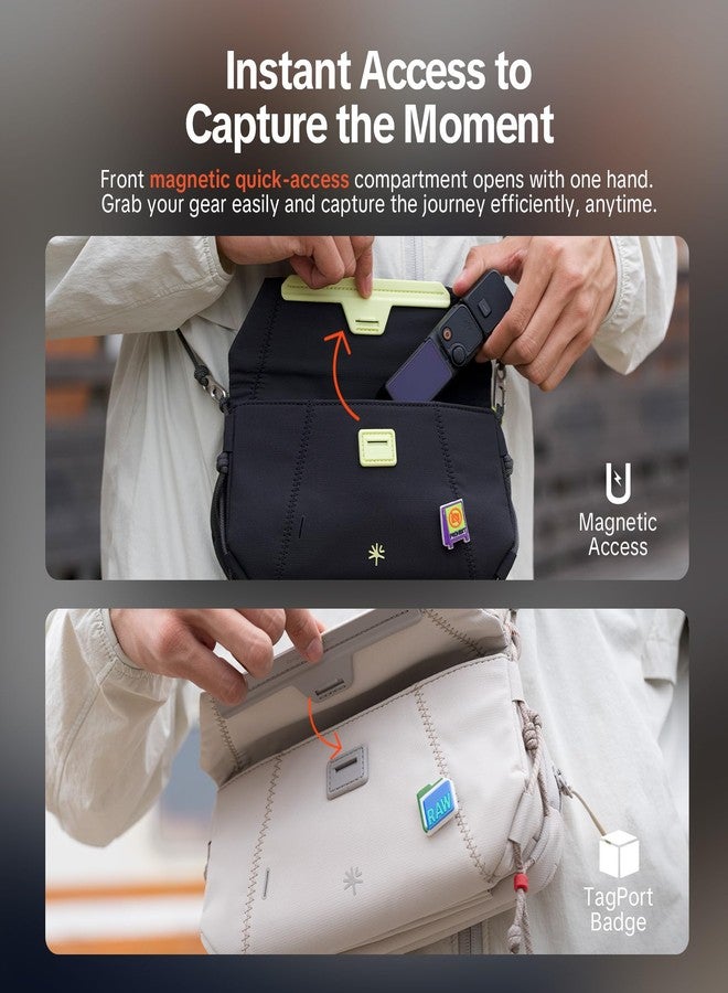 PGYTECH OneGo Pocket Sling for DJI Osmo Pocket 3, Portable Splashproof Everyday Carry Case with Detachable Strap, 2L, 3-Layer Storage Carrying Bag for Smartphones & Action Cameras Accessories, Black - Image 3